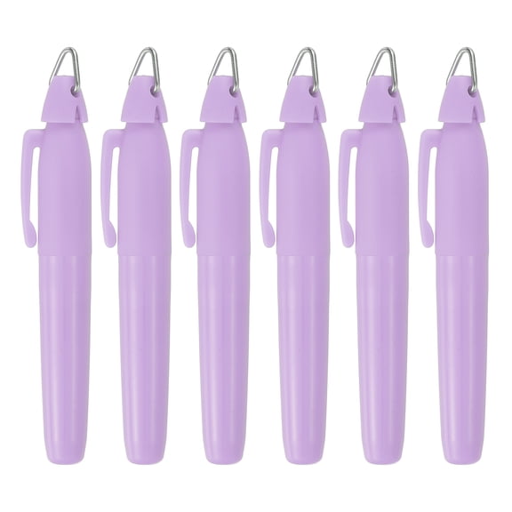 Uxcell 6 Pcs Highlighters Set, Chisel Tips Dry-Quickly Bible Highlighter Markers with Triangle Hook No Ink Bleeding for Notes Journaling Pain Office Supplies, Purple