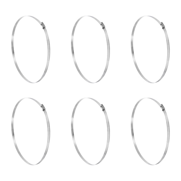 Uxcell 6 Pcs Hose Clamp 10-5/8"-11-1/2" Stainless Steel Adjustable Worm Gear Hose Clamp