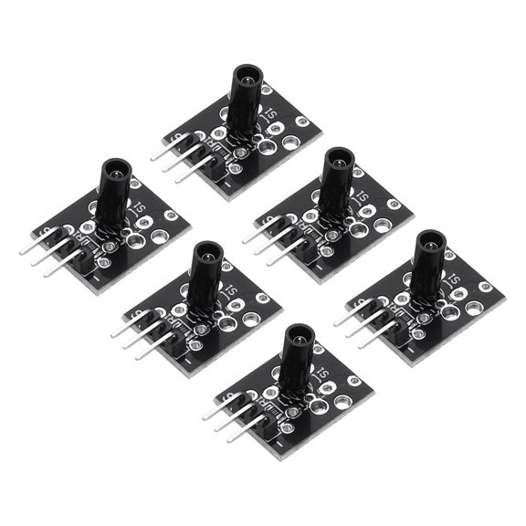 Uxcell 6 Pcs KY-002 SW-18015P Shock Vibration Switch Sensor Module, 3 Pin 3.3-5V Shock Vibration Sensor Module for Current Circuit Electronic DIY Accessories Kit, Black