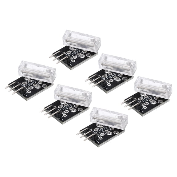 Uxcell 6 Pcs KY-031 Knock Sensor Module, 5V 3 Pin Percussion Knocking Vibration Sensor with LED for Security Alarm Electronic DIY Starter Accessories Kit, Black