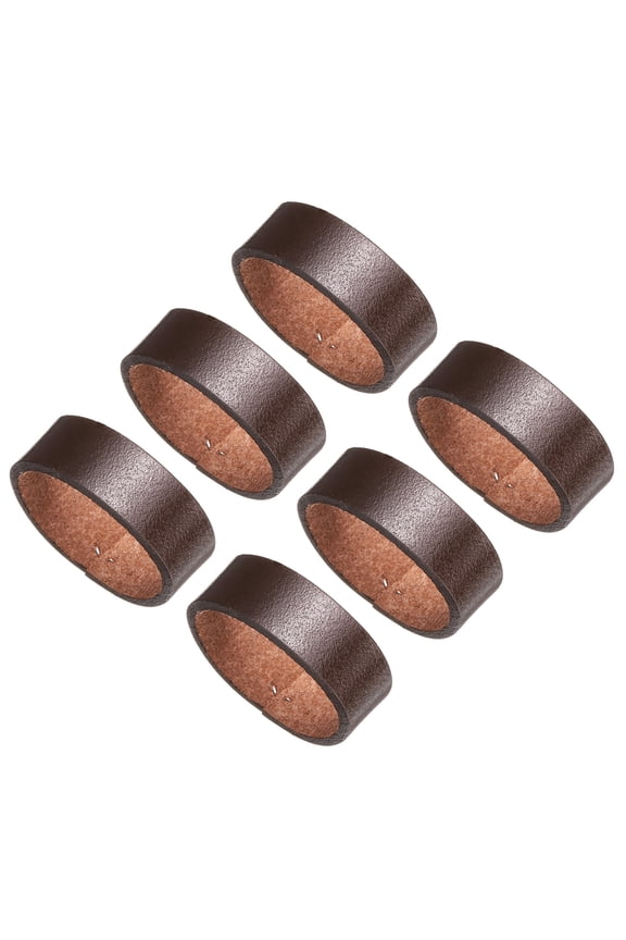 6 Pcs Leather Belt Loop Keeper, 4.3 Inch Belt Straps Ring Replacement Strap Holder Wide Belt Retainer for Securing Additional Length Straps in Place, Brown