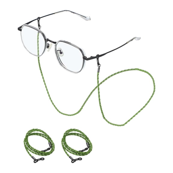 Uxcell 6 Pcs Leather Eyeglass Strap, Eyeglass Chain for Women and Men, Elegant Sunglasses Lanyards Holder Anti-lost Glass String Eye Glass Holders Around Neck, Green
