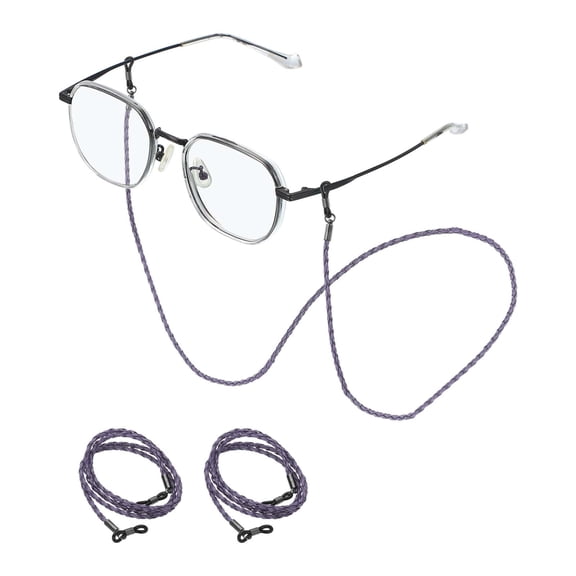 Uxcell 6 Pcs Leather Eyeglass Strap, Eyeglass Chain for Women and Men, Elegant Sunglasses Lanyards Holder Anti-lost Glass String Eye Glass Holders Around Neck, Purple