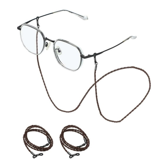 Uxcell 6 Pcs Leather Eyeglass Strap, Eyeglass Chain for Women and Men, Elegant Sunglasses Lanyards Holder Anti-lost Glass String Eye Glass Holders Around Neck, Brown