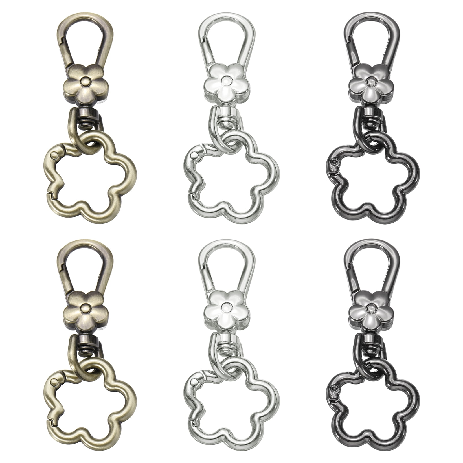 Uxcell 6 Pcs Metal Keychain Clip Swivel Lobster Claw Clasp Quick ...