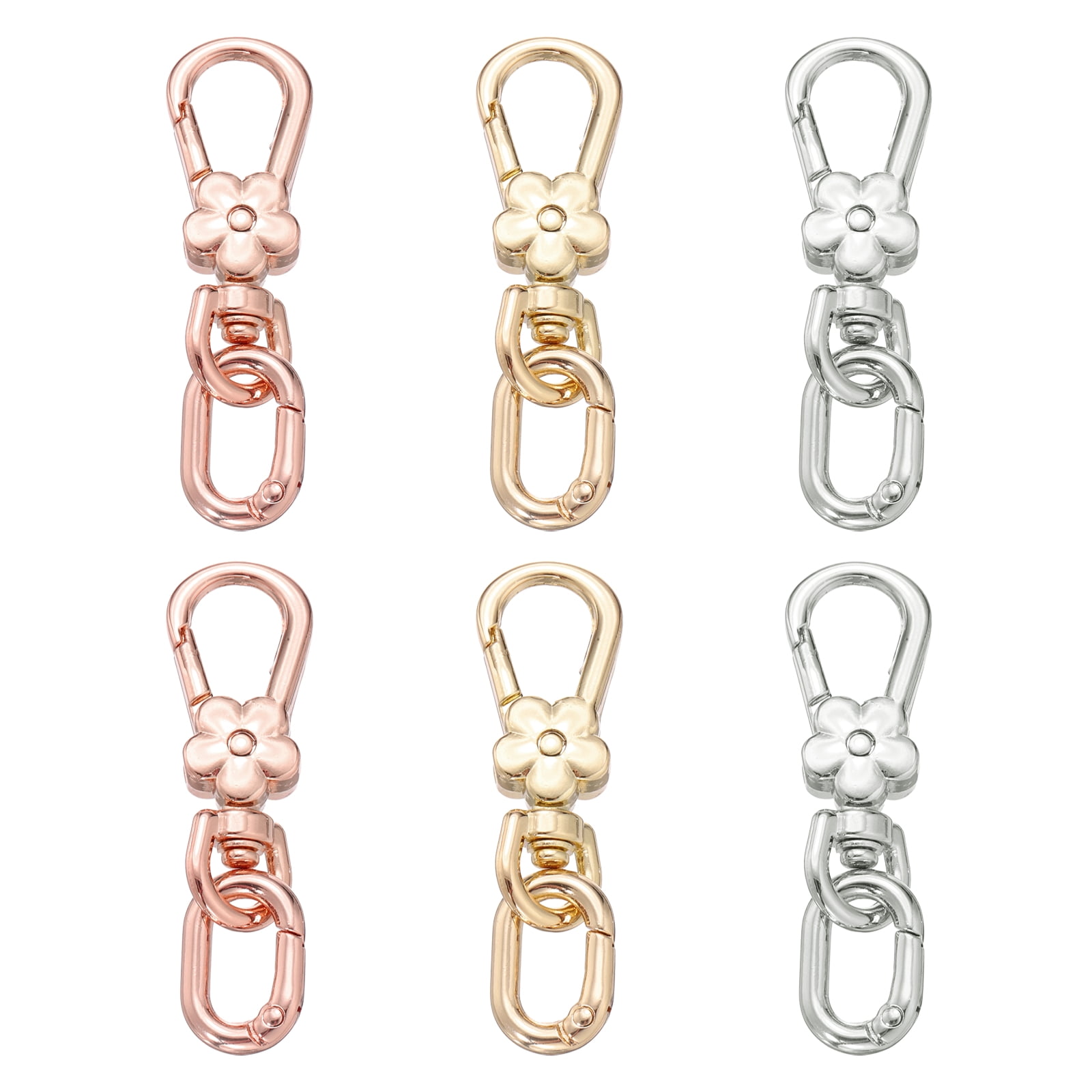 Uxcell 6 Pcs Metal Keychain Clip Swivel Lobster Claw Clasp Quick ...