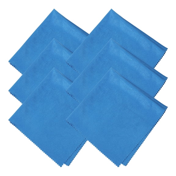 Uxcell 6Pcs Microfiber Cleaning Cloth for Glasses 12 x 12 inch Eyeglass Cleaning Cloth for Electronics Lenses Sapphire Blue