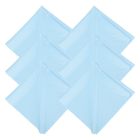 Uxcell 6 Pcs Microfiber Record Cleaning Cloth, 12" x 12" Anti-Static Microfiber Towels Lint-Free Cleaner for LP Record Vinyl Glasses TV Screen Laptop, Light Blue