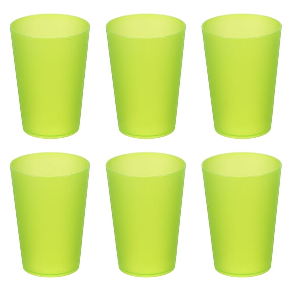 Uxcell 6 Pcs Plastic Tumblers, 11.8oz Reusable Drinking Glasses Unbreakable Water Tumblers for Home Office Outdoors Restaurant Water, Coffee, Milk, Juice, Tea, Clear Green