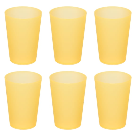 Uxcell 6 Pcs Plastic Tumblers, 11.8oz Reusable Drinking Glasses Unbreakable Water Tumblers for Home Office Outdoors Restaurant Water, Coffee, Milk, Juice, Tea, Clear Orange