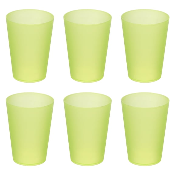 Uxcell 6 Pcs Plastic Tumblers, 11.8oz Reusable Drinking Glasses Unbreakable Water Tumblers for Home Office Outdoors Restaurant Water, Coffee, Milk, Juice, Tea, Clear Yellow