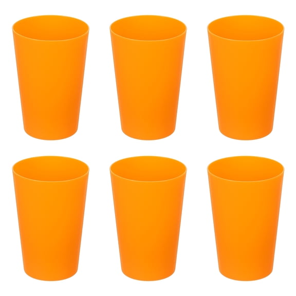 Uxcell 6 Pcs Plastic Tumblers, 8.8oz Reusable Drinking Glasses Unbreakable Water Tumblers for Home Office Outdoors Restaurant Water, Coffee, Milk, Juice, Tea, Orange