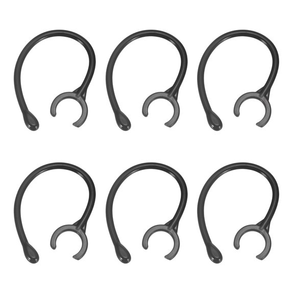Uxcell 6 Pcs Replacement Ear Hooks (10.5mm/0.41 Inch, Black) - Soft Silicone Universal Small Ear Loop Clips Anti-Slip Earbuds Replacement for Single-Ear Bluetooth Headset