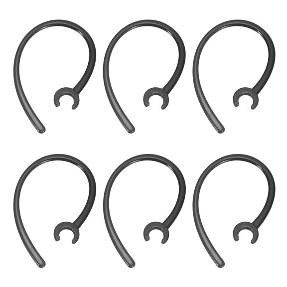Uxcell 6 Pcs Replacement Ear Hooks (6mm/0.24 Inch, Black) - Soft Silicone Universal Small Ear Loop Clips Anti-Slip Earbuds Replacement for Single-Ear Bluetooth Headset