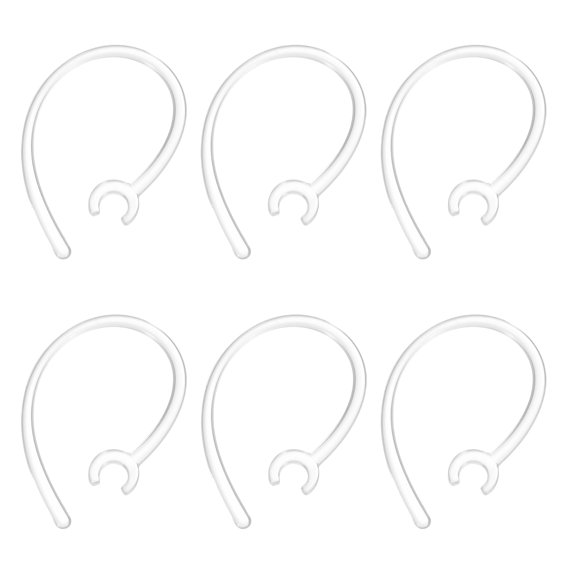 Uxcell 6 Pcs Replacement Ear Hooks (6mm/0.24 Inch, Clear) - Soft Silicone Universal Small Ear Loop Clips Anti-Slip Earbuds Replacement for Single-Ear Bluetooth Headset
