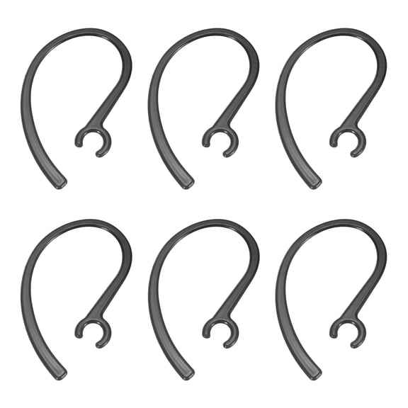 Uxcell 6 Pcs Replacement Ear Hooks (7mm/0.28 Inch, Black) - Soft Silicone Universal Small Ear Loop Clips Anti-Slip Earbuds Replacement for Single-Ear Bluetooth Headset