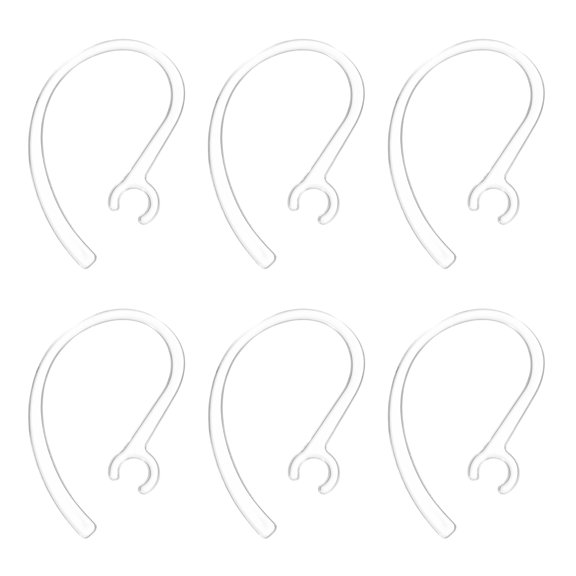 Uxcell 6 Pcs Replacement Ear Hooks (7mm/0.28 Inch, Clear) - Soft Silicone Universal Small Ear Loop Clips Anti-Slip Earbuds Replacement for Single-Ear Bluetooth Headset