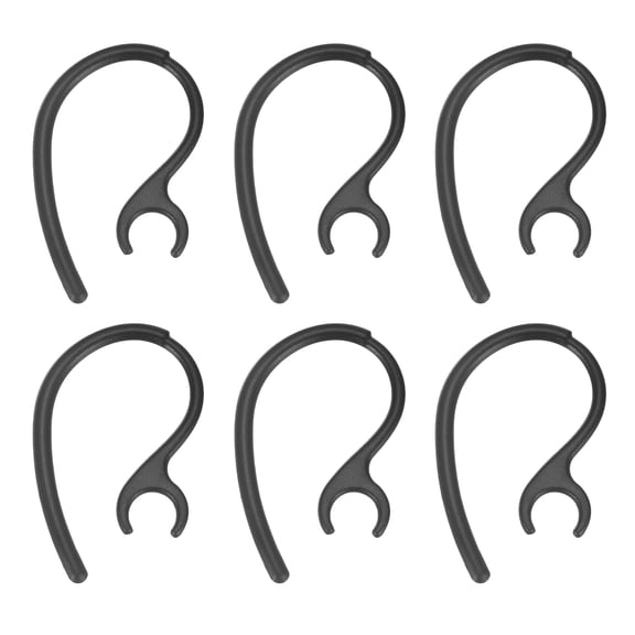 Uxcell 6 Pcs Replacement Ear Hooks (8mm/0.31 Inch, Black) - Soft Silicone Universal Small Ear Loop Clips Anti-Slip Earbuds Replacement for Single-Ear Bluetooth Headset