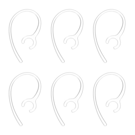 Uxcell 6 Pcs Replacement Ear Hooks (9mm/0.35 Inch, Clear) - Soft Silicone Universal Small Ear Loop Clips Anti-Slip Earbuds Replacement for Single-Ear Bluetooth Headset