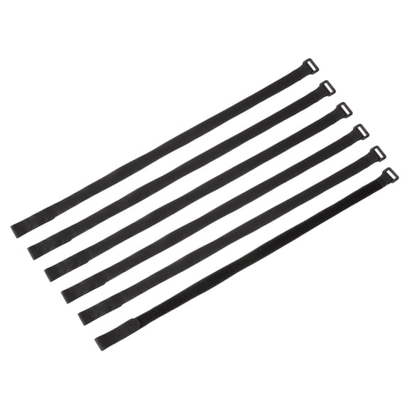 Uxcell 6 Pcs Reusable Battery Tie Down Straps, 0.6"x20" Nylon Multipurpose Battery Hold Down Adjustable Cinch Strap Hook Loop Fastening Tie for Quadcopters FPV RC Drone Boat Car, Black