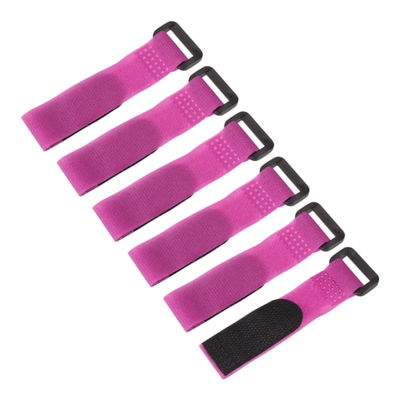 Uxcell 6 Pcs Reusable Battery Tie Down Straps, 0.8"x6" Nylon Multipurpose Battery Hold Down Adjustable Cinch Strap Hook Loop Fastening Tie for Quadcopters FPV RC Drone Boat Car, Pink