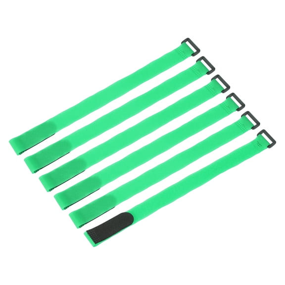 Uxcell 6 Pcs Reusable Battery Tie Down Straps, 1"x16" Nylon Multipurpose Battery Hold Down Adjustable Cinch Strap Hook Loop Fastening Tie for Quadcopters FPV RC Drone Boat Car, Green