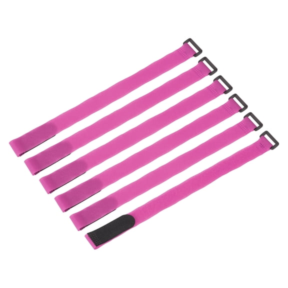 Uxcell 6 Pcs Reusable Battery Tie Down Straps, 1"x16" Nylon Multipurpose Battery Hold Down Adjustable Cinch Strap Hook Loop Fastening Tie for Quadcopters FPV RC Drone Boat Car, Pink