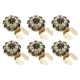 thumbnail image 1 of Uxcell 6 Pcs Rhinestone Button Covers, 17.5mm 11/16" Decorative Buttons Clips Detachable Sewing Kit Replacement for Women Men DIY Crafts Holiday Decor Dress Accessories, Gold Black, 1 of 6