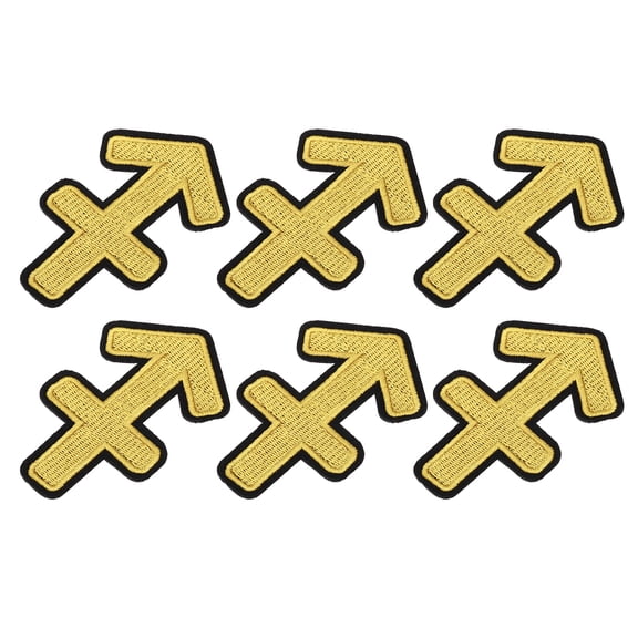 Uxcell 6 Pcs Sagittarius Constellation Symbol Iron on Decorative Patch,3.4"x2.3",Yellow