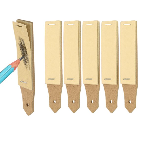 Uxcell 6 Pcs Sandpaper Pencil Sharpener, Pencil Pointer Sharpening Sketch Small-Pointed Art Drawing Tool for Artists, Art Supplies, Pastel Sticks, Drawing Crayons, Charcoal Pencil, Brown
