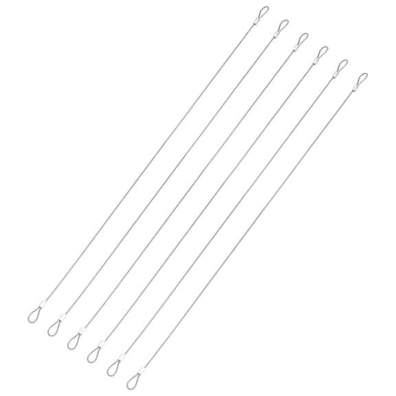 Uxcell 6 Pcs Security Cable Lock - Double Loop Cable (1.64 ft x 0.08 Inch) Vinyl Coated 304 Stainless Steel Safety Flexible Wire Rope Luggage Bike Anti-Theft Security Chain Lock, Silver