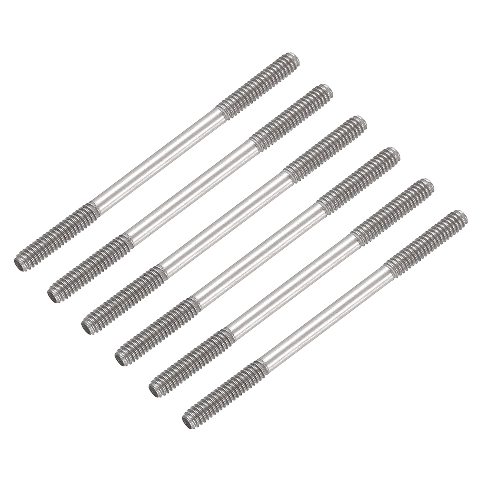 Uxcell 6 Pcs Silver Pushrod Connector Linkage, M2 Threaded Rod 304 ...