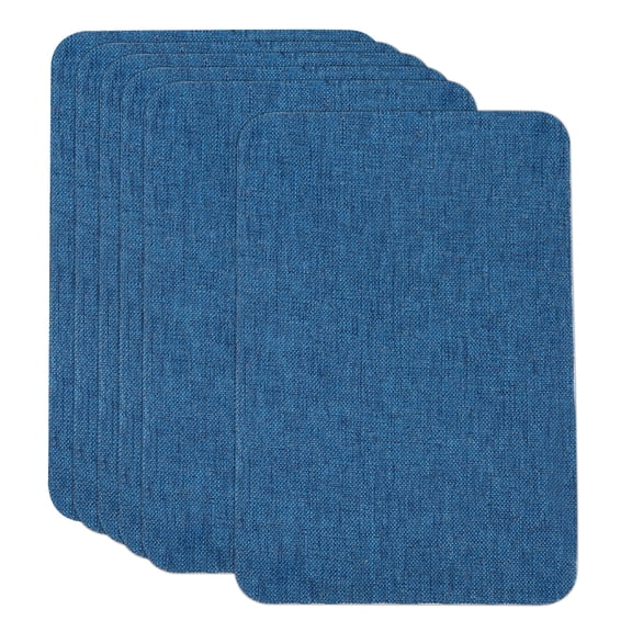 Uxcell 6Pcs Sofa Fabric Repair Patches Linen Fabric Patches 4.13" x 6.1" Dark Blue