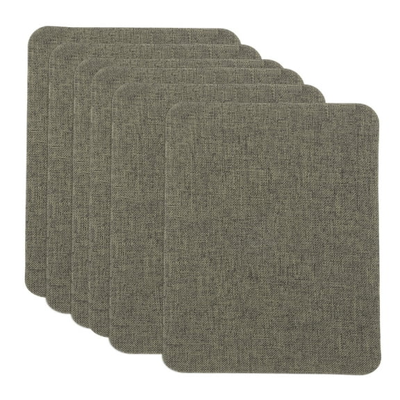Uxcell 6Pcs Sofa Fabric Repair Patches Linen Fabric Patches 4.13" x 6.1" Deep Gray