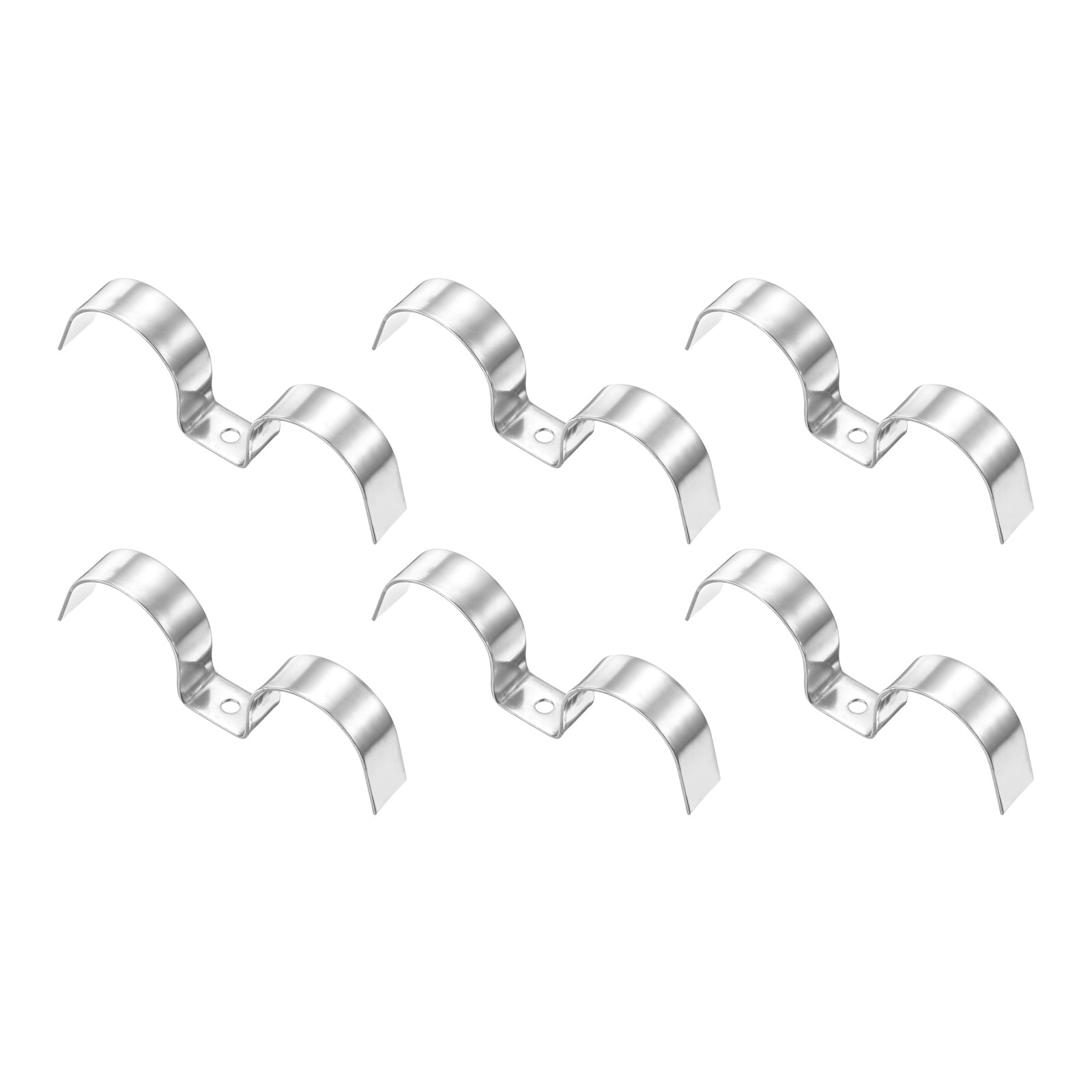 Uxcell 6 Pcs Stainless Steel Double Line Clamp 42 mm / 1 5/8 inch Fuel ...