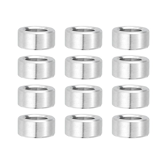 Uxcell 12 Pcs Stainless Steel Spacers, 8mm ID x 12mm OD x 4mm Height 304 Stainless Steel Bushing Screw Standoff Unthreaded Round Spacer for 5/16"M8 Screws Bolts Nuts