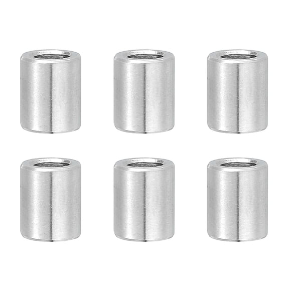 Uxcell 6 Pcs Stainless Steel Spacers, 8mm ID x 12mm OD x 12mm Height 304 Stainless Steel Bushing Screw Standoff Unthreaded Round Spacer for 5/16"M8 Screws Bolts Nuts
