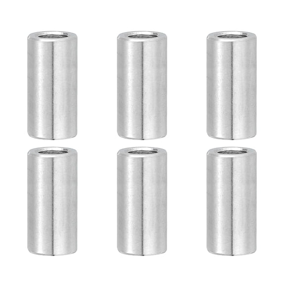 Uxcell 6 Pcs Stainless Steel Spacers, 12mm ID x 16mm OD x 22mm Height 304 Stainless Steel Bushing Screw Standoff Unthreaded Round Spacer for 1/2"M12 Screws Bolts Nuts