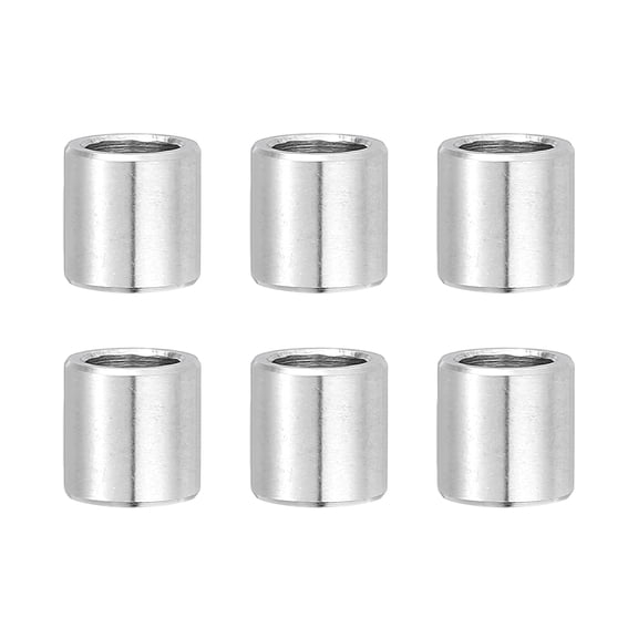 Uxcell 6 Pcs Stainless Steel Spacers, 7mm ID x 10mm OD x 9mm Height 304 Stainless Steel Bushing Screw Standoff Unthreaded Round Spacer for 1/4"M7 Screws Bolts Nuts