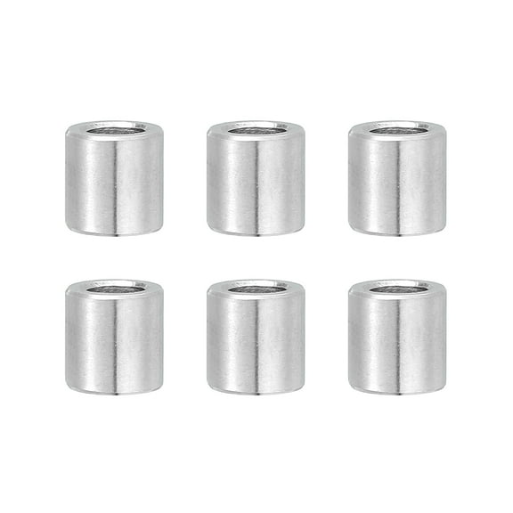 Uxcell 6 Pcs Stainless Steel Spacers, 4mm ID x 8mm OD x 10mm Height 304 Stainless Steel Bushing Screw Standoff Unthreaded Round Spacer for 3/16"M4 Screws Bolts Nuts