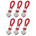 thumbnail image 1 of Uxcell 6 Pcs Tea Towel Clips with Cotton Loop for Hanging, 4.3 Inch Metal Towel Hooks Multipurpose Cloth Hangers for Home Kitchen Bathroom, Red(Heart), 1 of 7