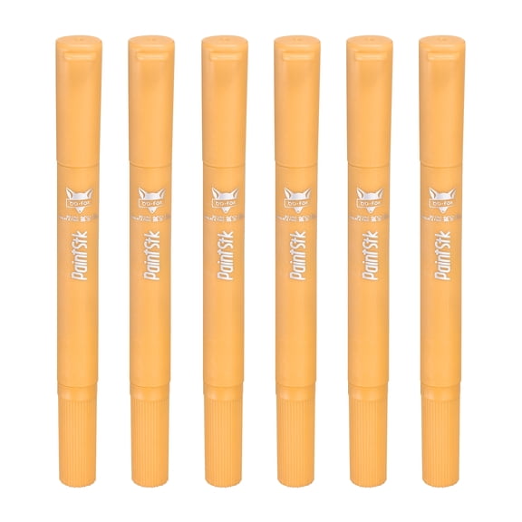 Uxcell 6 Pcs Tempera Paint Sticks, Solid Paint Sticks Markers Quick Drying Smooth & Washable Crayon Pen for Artists Beginners Art Supplies Gifts(Long, Light Orange)