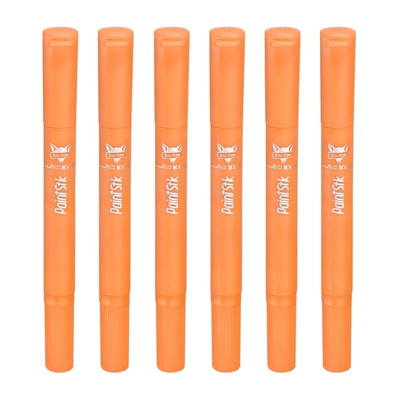 Uxcell 6 Pcs Tempera Paint Sticks, Solid Paint Sticks Markers Quick Drying Smooth & Washable Crayon Pen for Artists Beginners Art Supplies Gifts(Long, Orange)