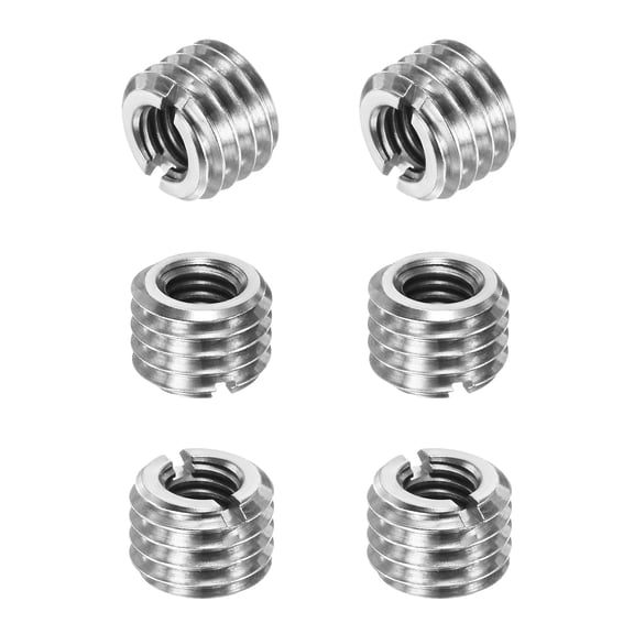 Uxcell 6-Pcs Thread Adapters Sleeve Reducing Nut M14x2 Male to M8x1.25 Female 10mm H Nut Screw Reducer
