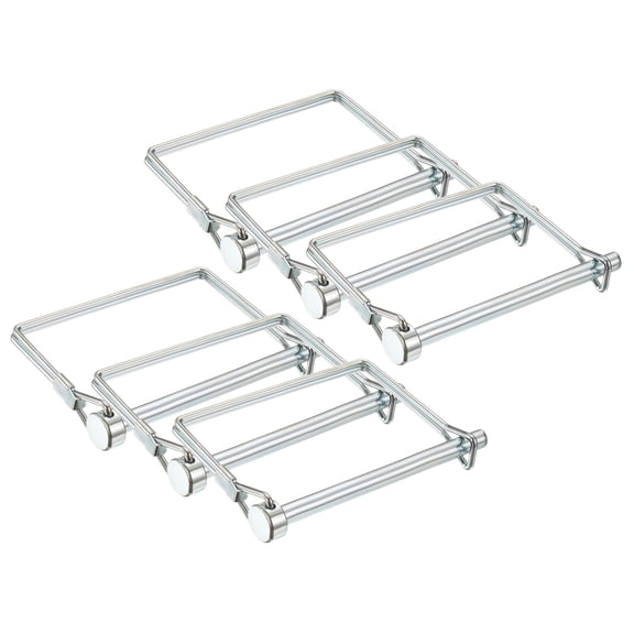 Uxcell 6 Pcs Trailer Coupler Pin, 1/4" x 2.8" Square Safety Wire Spring Lock Hitch Pin