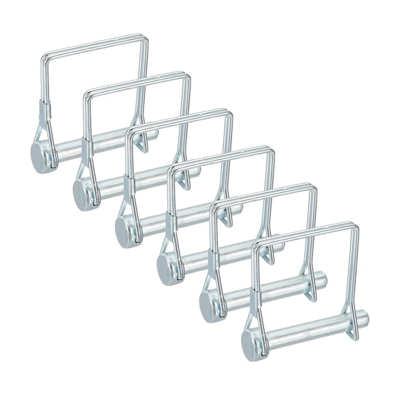 Uxcell 6 Pcs Trailer Coupler Pin (5/16" x 2" ) - Trailer Hitch Pin Coupler Square Safety Shaft Locking Pin for Farm Trailers Wagons Lawn Kayak Boat