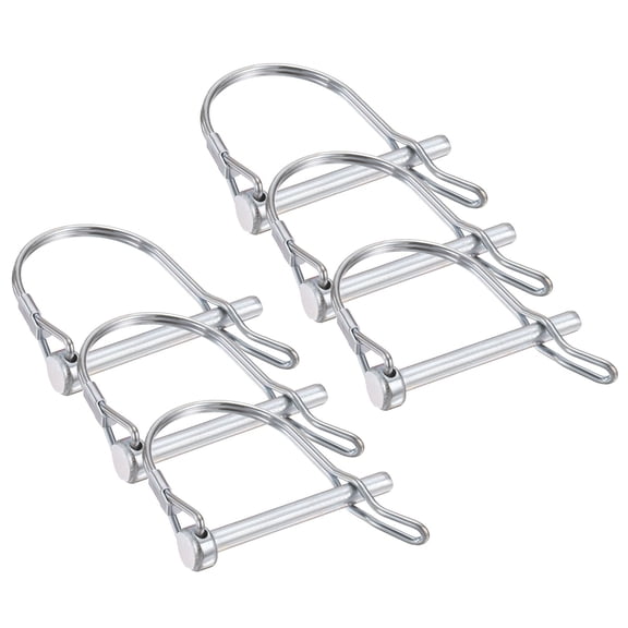 Uxcell 6 Pcs Trailer Coupler Pins, 1/4" x 2.2" Safety Wire Spring Lock Hitch Pin