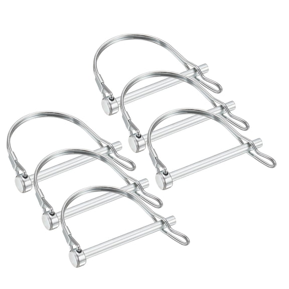 Uxcell 6 Pcs Trailer Coupler Pins, 1/4" x 2.8" Safety Wire Spring Lock Hitch Pin