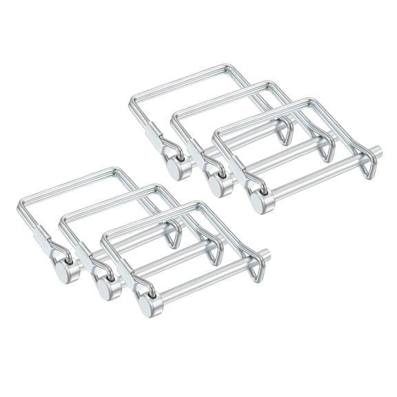 Uxcell 6Pcs Trailer Coupler Pins 3/16" x 2" Square Safety Wire Spring Lock Hitch Pin
