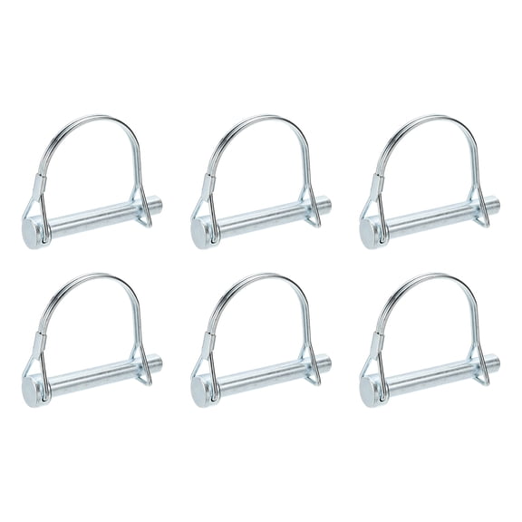 Uxcell 6 Pcs Trailer Coupler Pins, 3/8" x 2.6" Half Round Safety Wire Lock Hitch Pin
